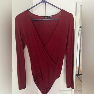 long sleeve wrap bodysuit